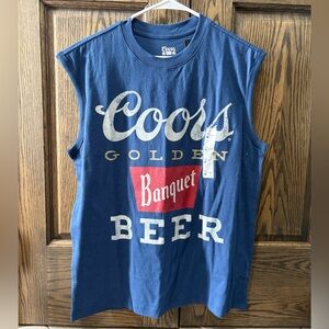 Coors Golden Banquet Beer Blue Sleeveless Shirt